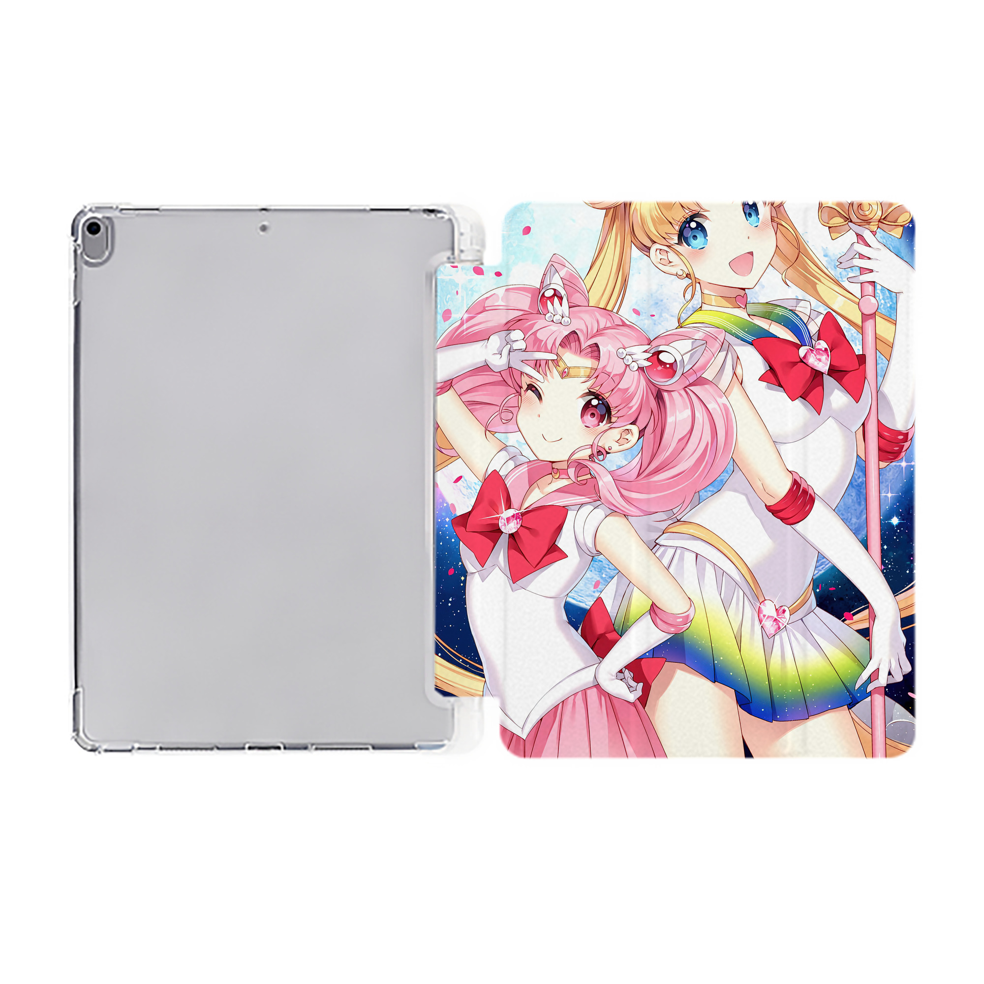 （画像用） 美少女戦士セーラームーン Sailor Moon IPad ケース ペン収納付き 三つ折りスタンド PUレザー×シリコン 対応機種9.5/10.5/10.9インチ